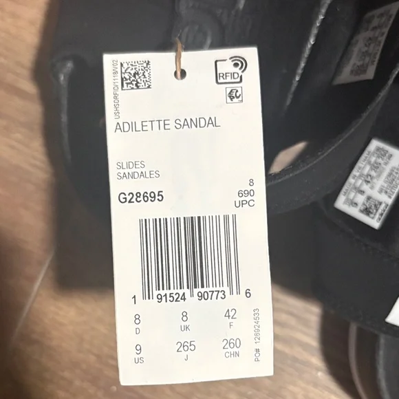 Adidas Adilette Sandal, woman’s 9 NWT - Picture 2 of 3